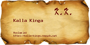 Kalla Kinga névjegykártya