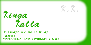kinga kalla business card